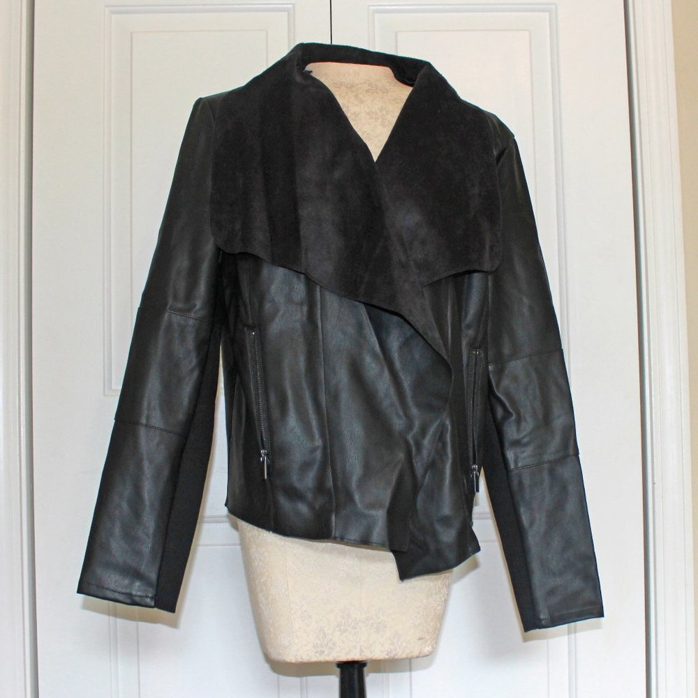 Bagatelle Faux Leather Wrap Jacket